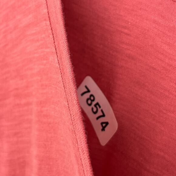 EILEEN FISHER Top 1X Slub Organic Cotton Jersey V-Neck Short Sleeve Red - Picture 12 of 12